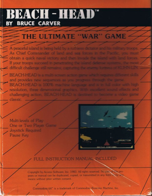 Beach-Head — box-2D-back (US)