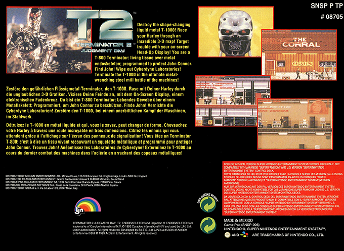 Terminator 2 - Judgment Day — box-2D-back (EU)