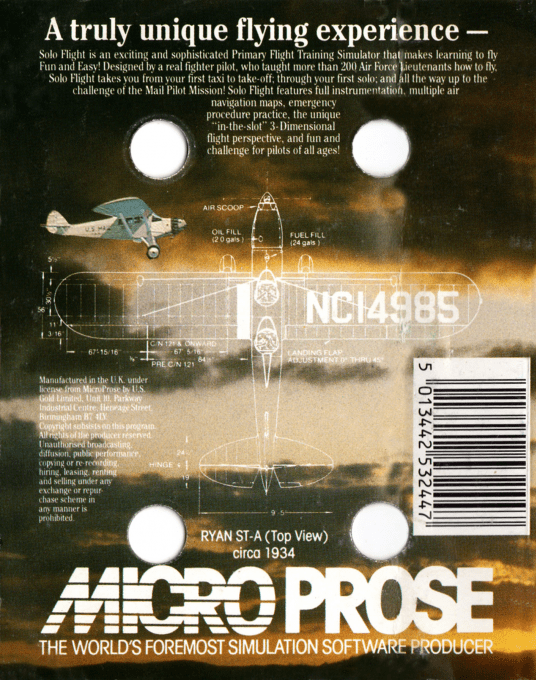 Solo Flight : 2nd Edition — box-2D-back (EU)