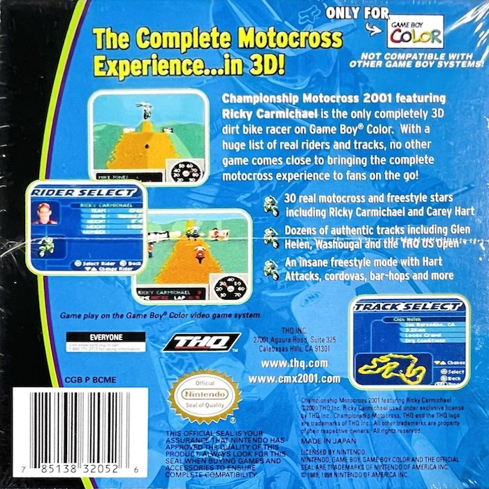 Championship Motocross 2001 featuring Ricky Carmic — box-2D-back (US)