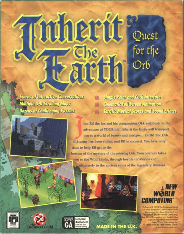 Inherit The Earth - Quest For The Orb — box-2D-back (EU)