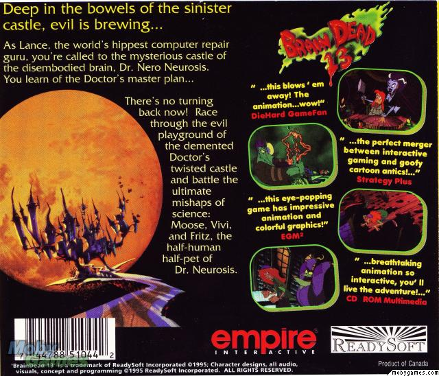 Brain Dead 13 — box-2D-back (US)