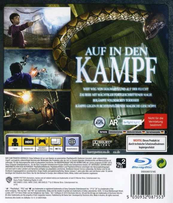 Harry Potter and the Deathly Hallows - Part 1 — box-2D-back (DE)