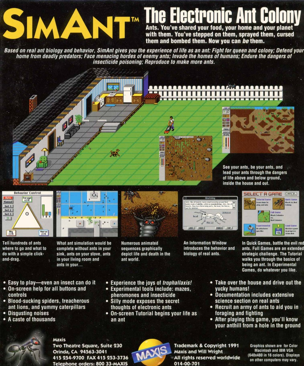 SimAnt: The Electronic Ant Colony — box-2D-back (WOR)