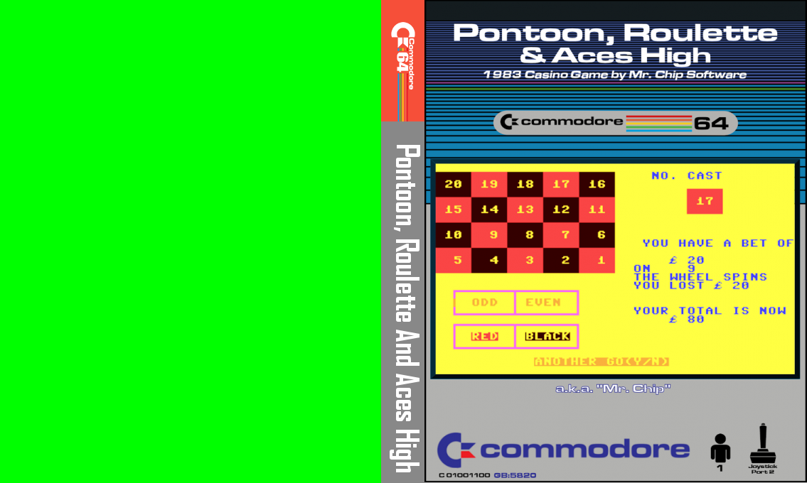 Pontoon, Roulette & Aces High — box-texture (CUS)