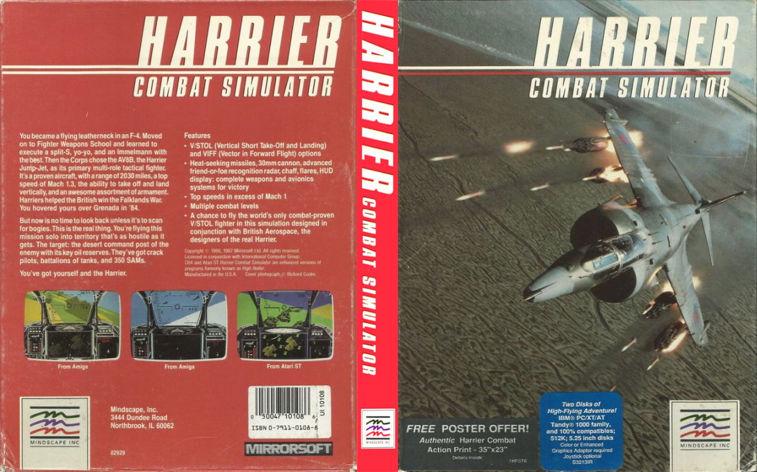 Harrier Combat Simulator — box-texture (US)