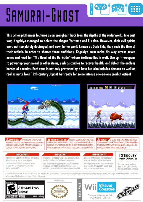 Samurai Ghost — box-2D-back (US)