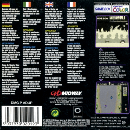 Arcade Hits - Moon Patrol And Spy Hunter — box-2D-back (EU)