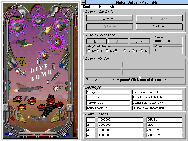 Pinball Builder: A Construction Kit for Windows — ss (WOR)