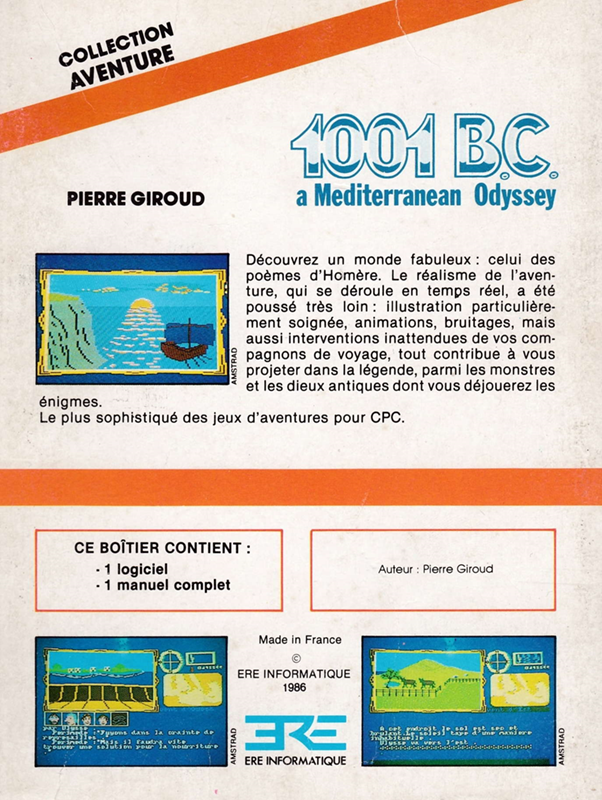1001 B.C. - A Mediterranean Odyssey — box-2D-back (FR)