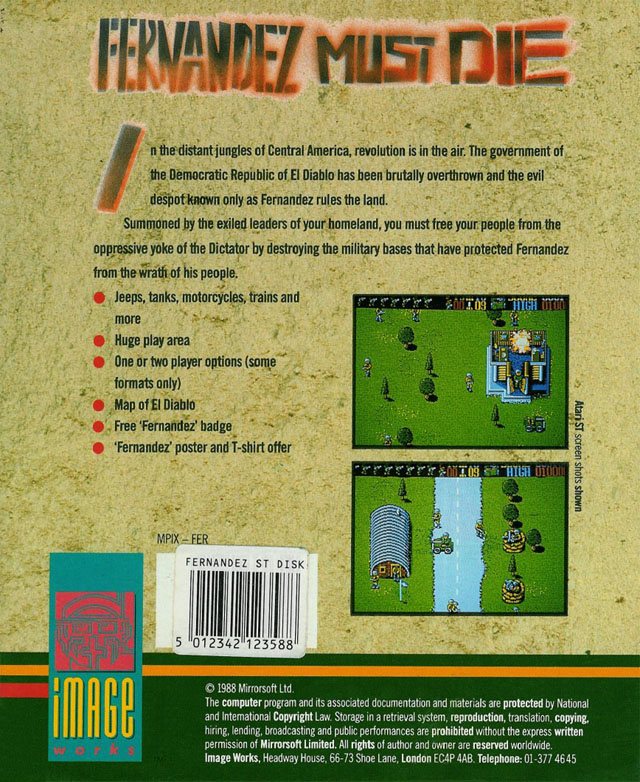 Fernandez Must Die — box-2D-back (EU)