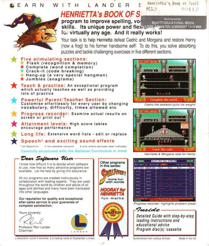 Henrietta's Book of Spells — box-2D-back (EU)