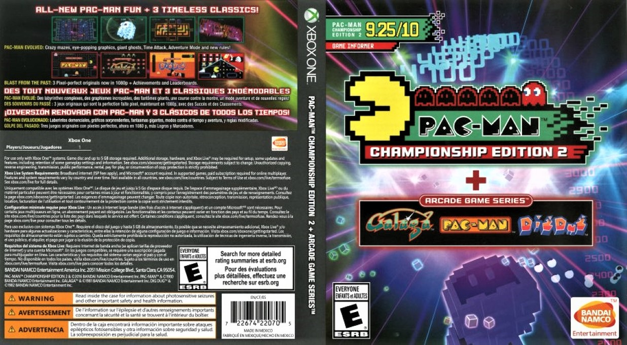 Pac-Man Championship Edition 2 + Arcade Game Series: Galaga / Pac-Man / DigDug — box-texture (US)