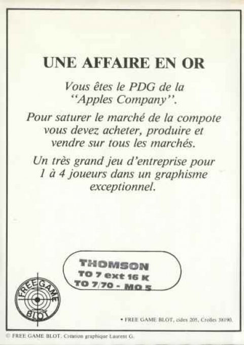 Une Affaire En Or — box-2D-back (WOR)