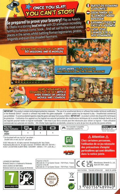 Asterix & Obelix - Slap them All! — box-2D-back (EU)