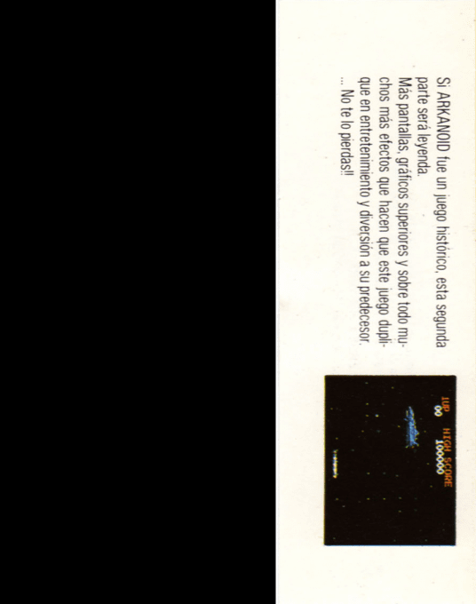 Arkanoid - Revenge Of Doh — box-2D-back (SP)
