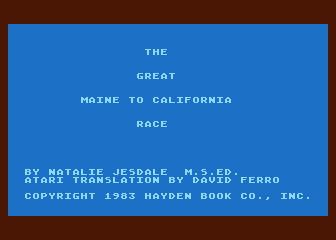 Great Maine To California Race, The — sstitle (WOR)