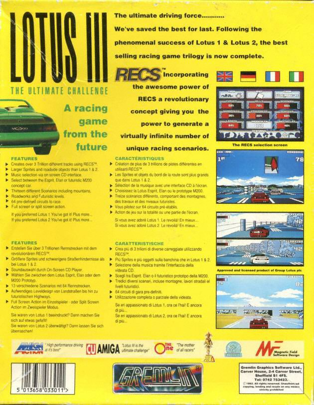 Lotus III - The Ultimate Challenge — box-2D-back (WOR)