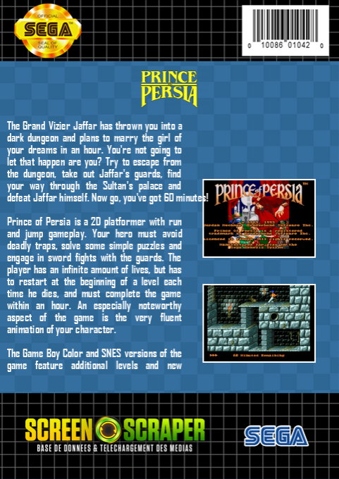 Prince Of Persia — box-2D-back (SS)