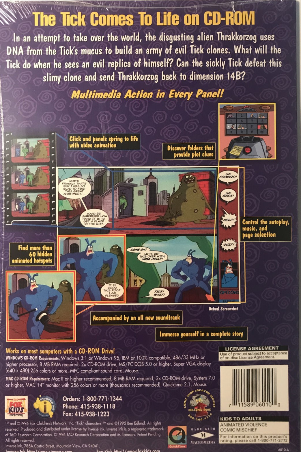 The Tick: The Tick vs. The Uncommon Cold — box-2D-back (WOR)