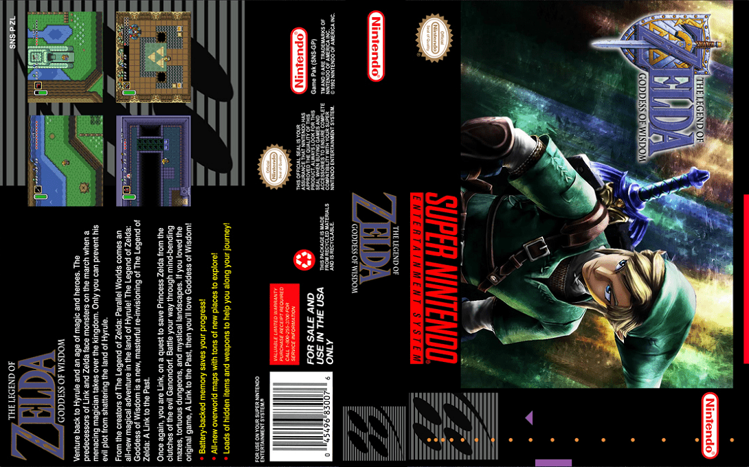The Legend of Zelda : Goddess of Wisdom — box-texture (US)