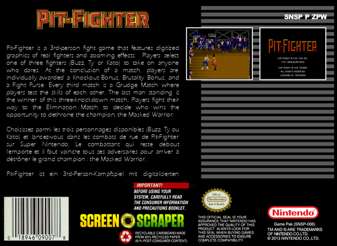 Pit-fighter — box-2D-back (SS)