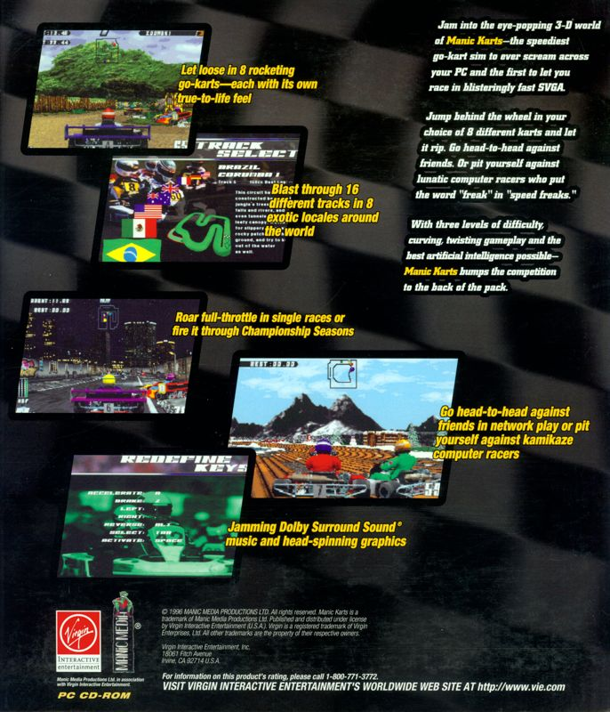 Manic Karts — box-2D-back (US)