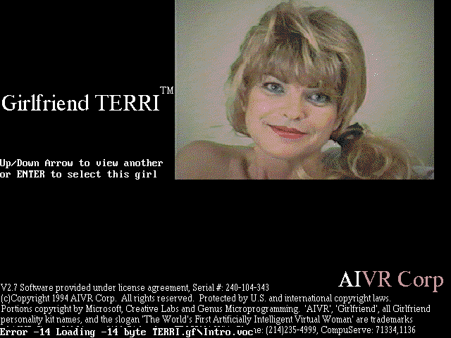 Girlfriend Terri box art