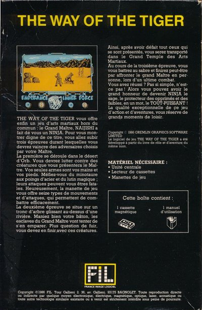 Way Of The Tiger, The — box-2D-back (FR)