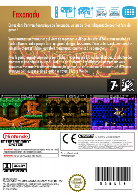 Faxanadu — box-2D-back (FR)