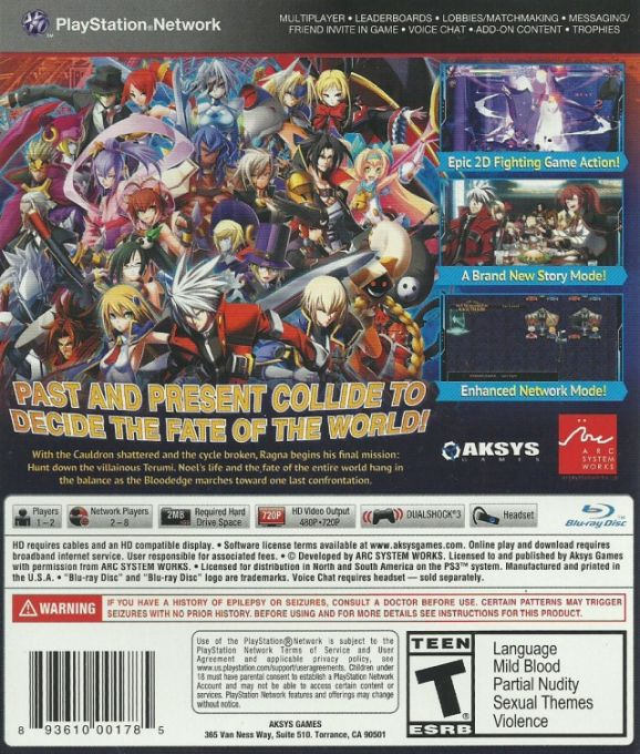 BlazBlue - Chronophantasma — box-2D-back (US)