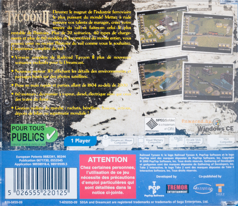Railroad Tycoon II — box-2D-back (FR)