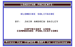 Klondike Solitaire — sstitle (WOR)