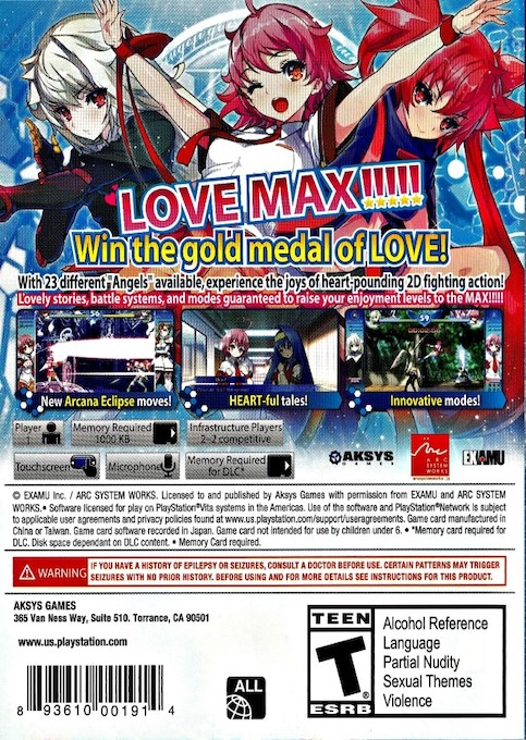 Arcana Heart 3 - LOVEMAX!!!!! — box-2D-back (US)