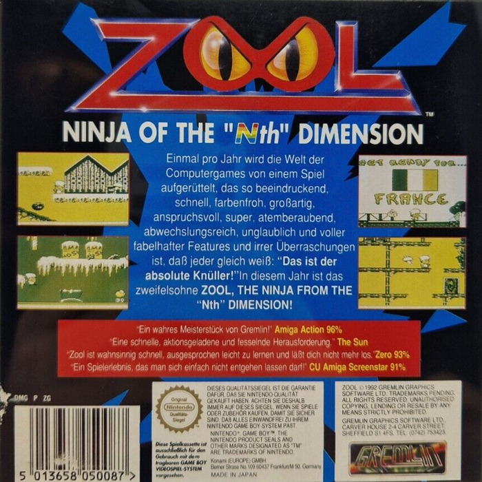 Zool - Ninja of the “Nth” Dimension — box-2D-back (DE)