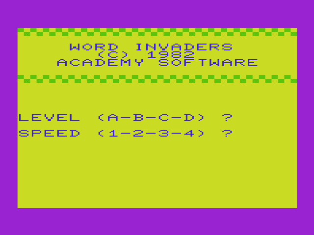 Word Invaders — sstitle (WOR)