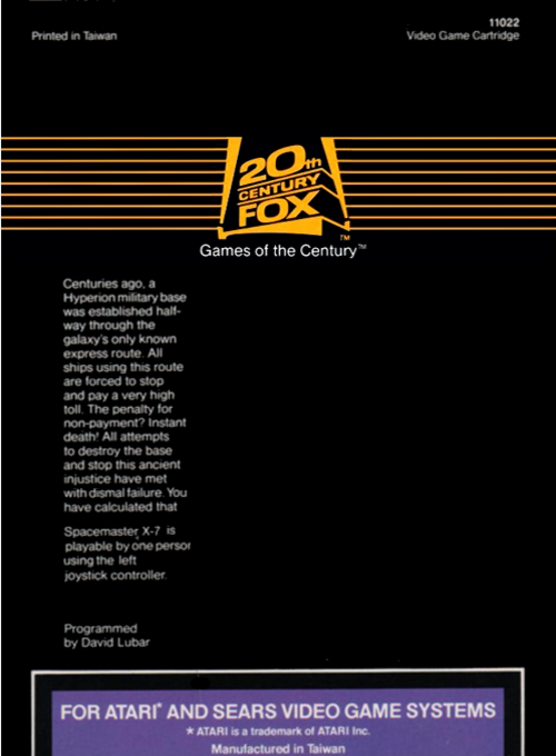 Spacemaster X-7 — box-2D-back (US)