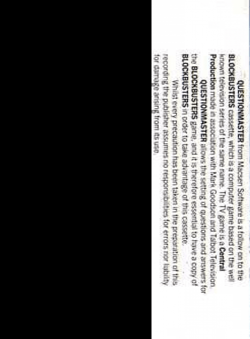 Blockbusters - Question Master — box-2D-back (WOR)