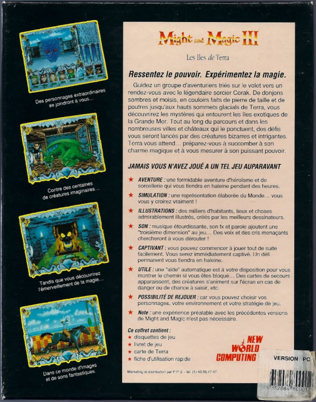 Might And Magic 3 - Isles Of Terra — box-2D-back (FR)