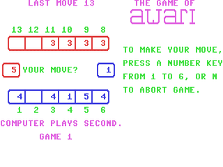 The Game of Awari — ss (WOR)