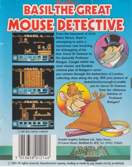 Basil The Great Mouse Detective — box-2D-back (EU)
