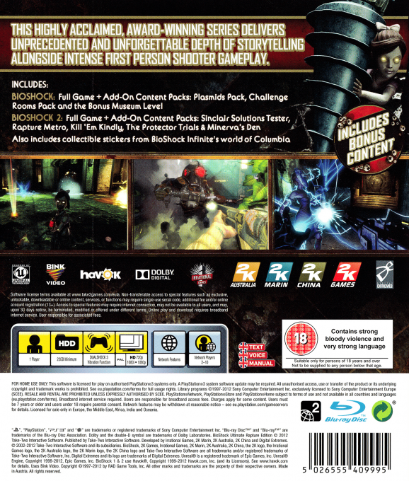 BioShock - Ultimate Rapture Edition — box-2D-back (UK)