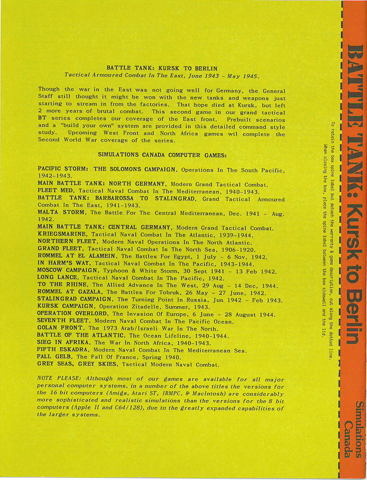 Battle Tank: Kursk to Berlin — box-2D-back (WOR)