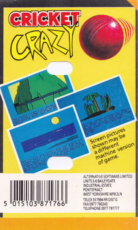 Cricket Crazy — box-2D-back (EU)