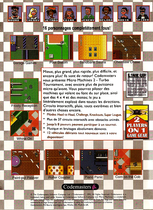 Micro Machines 2 - Turbo Tournament — box-2D-back (FR)