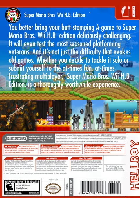 New Super Mario Bros Wii - Hellboy Edition — box-2D-back (US)