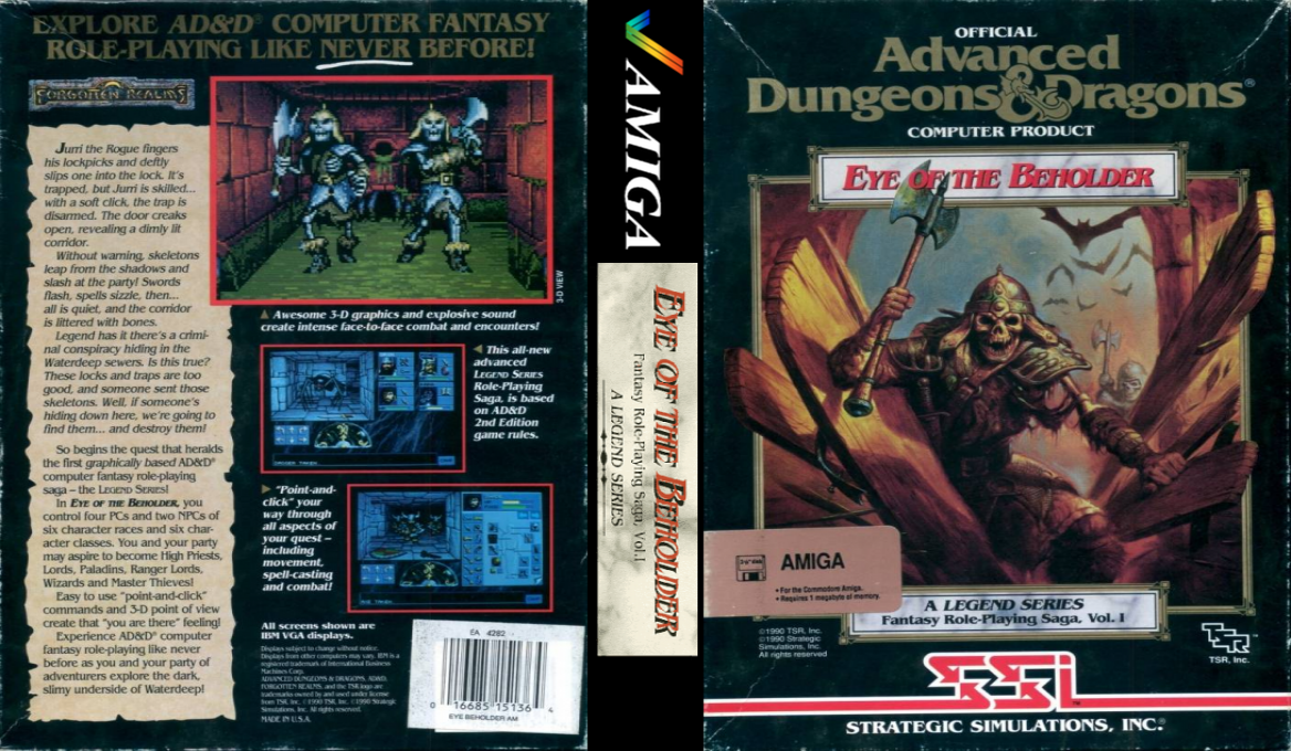 Advanced Dungeons & Dragons - Eye of the Beholder - A Legend Series Fantasy Role-Playing Saga, Vol.I — box-texture (WOR)