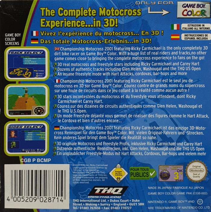 Championship Motocross 2001 featuring Ricky Carmic — box-2D-back (EU)