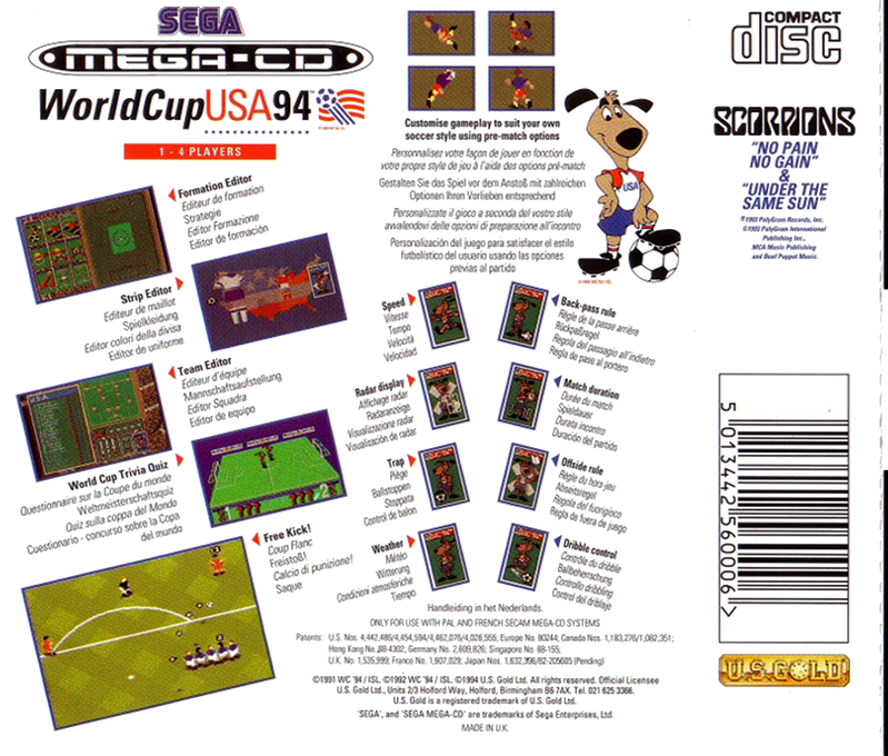 World Cup USA '94 — box-2D-back (EU)
