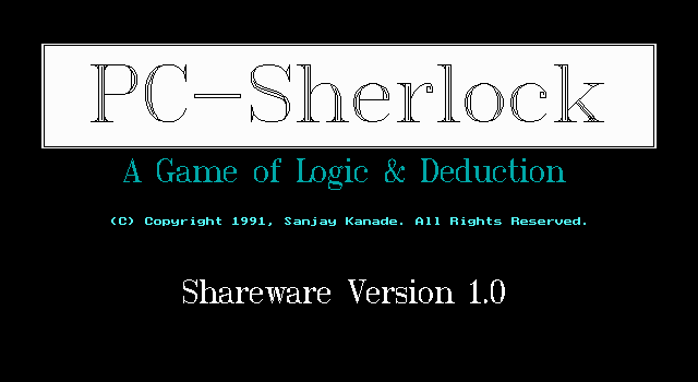 Pc-sherlock : A Game Of Logic And Deduction box art